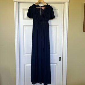 NWOT SHOW ME YOUR MUMU Emily Empire Maxi Dress Navy sz XXS